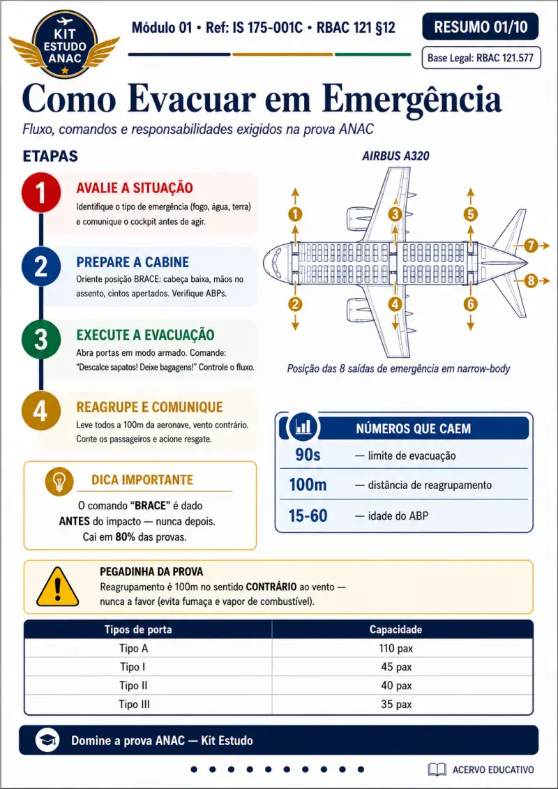 Resumo visual — Evacuação de emergência