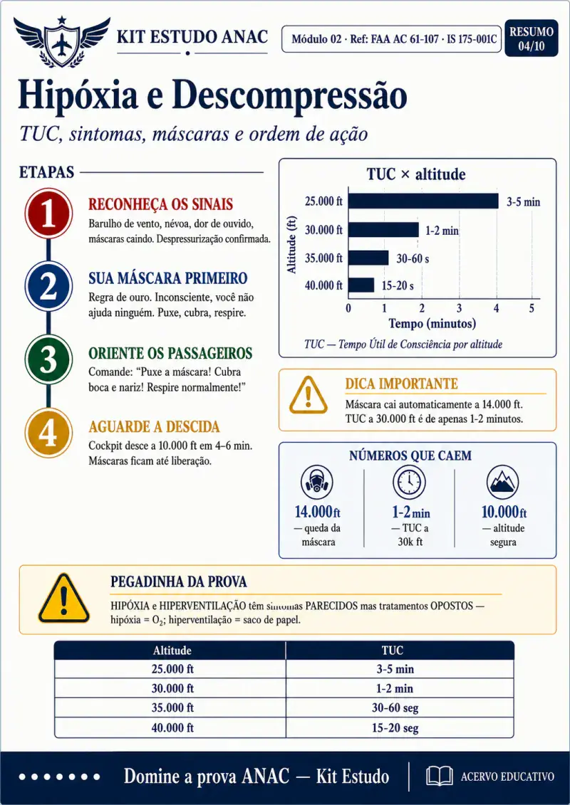 Resumo visual — Hipóxia e descompressão